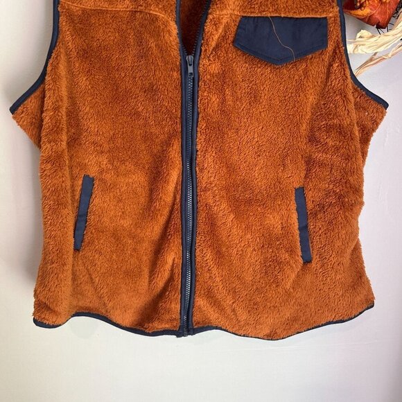 Perch Blue Pepper Faux Sherpa Womens Plus 2X Vest Brown NWOT - Picture 4 of 9